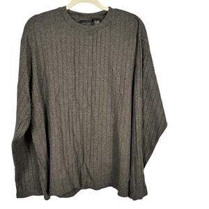 Croft & Barrow Long Sleeve Gray Ribbed Mens Sweater XXL